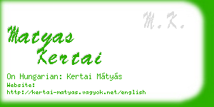 matyas kertai business card